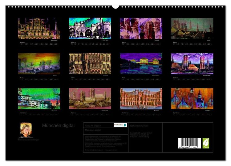 Produktbild: M&uuml;nchen digital (hochwertiger Premium Wandkalender 2027 DIN A2 quer), Kunstdruck in Hochglanz