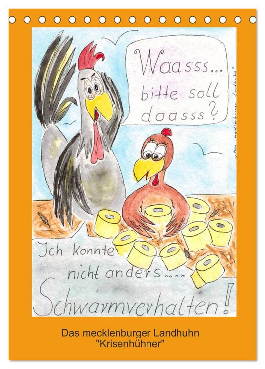 Produktbild: Das mecklenburger Landhuhn "Krisenh&uuml;hner" (Tischkalender 2026 DIN A5 hoch), CALVENDO Monatskalender
