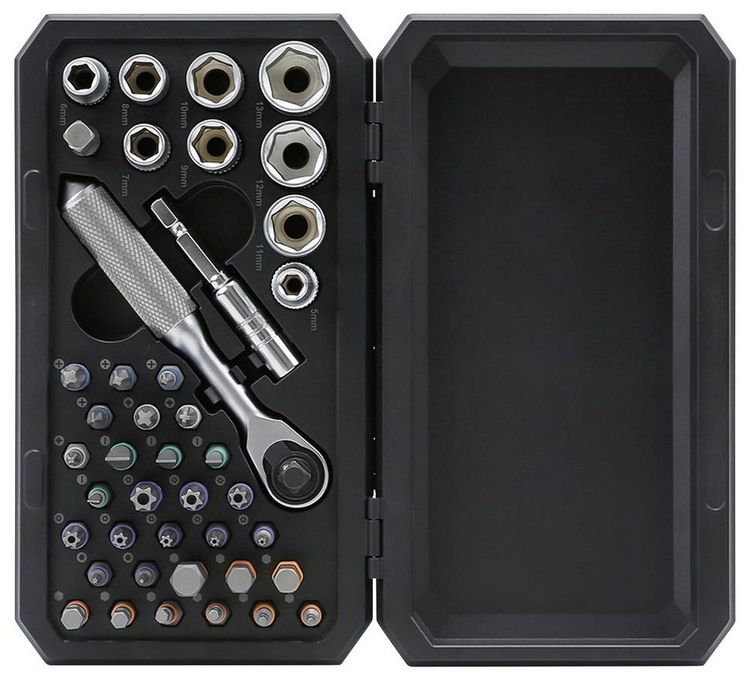 Produktbild: TOOLCRAFT TO-10351635 Bit-Box inkl. Miniknarre