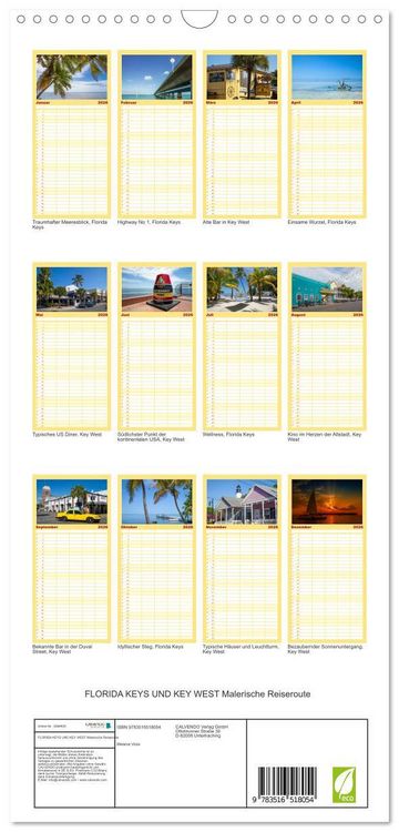 Produktbild: Familienplaner 2026 - FLORIDA KEYS UND KEY WEST Malerische Reiseroute mit 5 Spalten (Wandkalender, 21 x 45 cm) CALVENDO