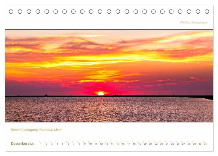Produktbild: Borkum Inselpanorama (Tischkalender 2026 DIN A5 quer), CALVENDO Monatskalender