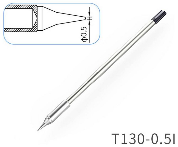 Produktbild: Atten T130-0.5I L&ouml;tspitze Spitzform Spitzen-Gr&ouml;&szlig;e 0.5mm Spitzen-L&auml;nge 26mm Inhalt 1St.