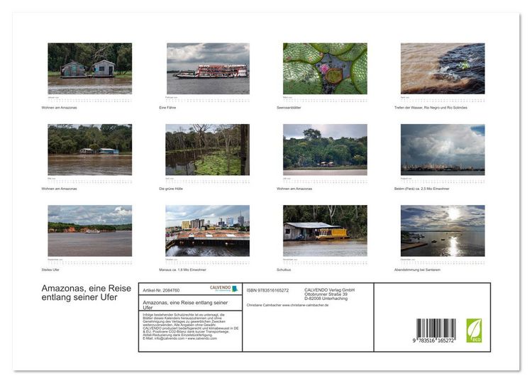 Produktbild: Amazonas, eine Reise entlang seiner Ufer (Wandkalender 2026 DIN A3 quer), CALVENDO Monatskalender