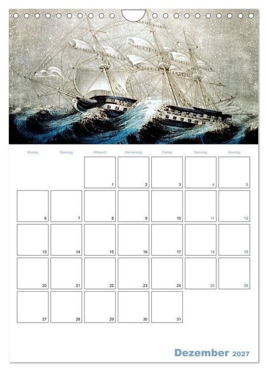 Produktbild: Segelschiffe - mit Planerfunktion (Wandkalender 2027 DIN A4 hoch), CALVENDO Monatskalender