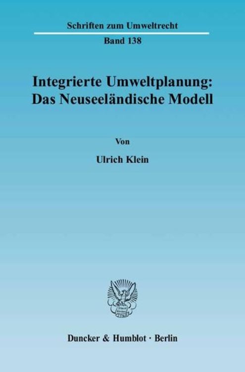 Bild vom Artikel Integrierte Umweltplanung: Das Neuseeländische Modell. vom Autor Ulrich Klein