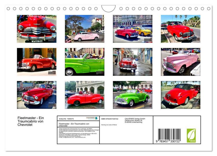 Produktbild: Fleetmaster - Ein Traumcabrio von Chevrolet (Wandkalender 2026 DIN A4 quer), CALVENDO Monatskalender