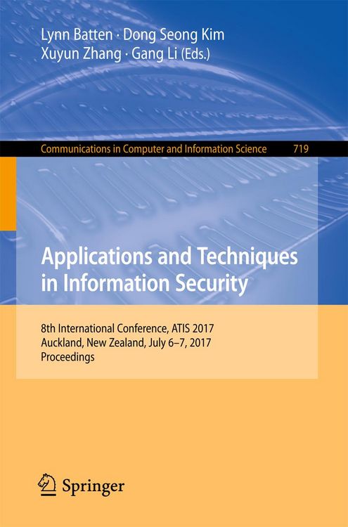 Produktbild: Applications and Techniques in Information Security