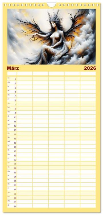 Produktbild: Familienplaner 2026 - Die Magie der Natur Monatsk&ouml;niginnen mit 5 Spalten (Wandkalender, 21 x 45 cm) CALVENDO