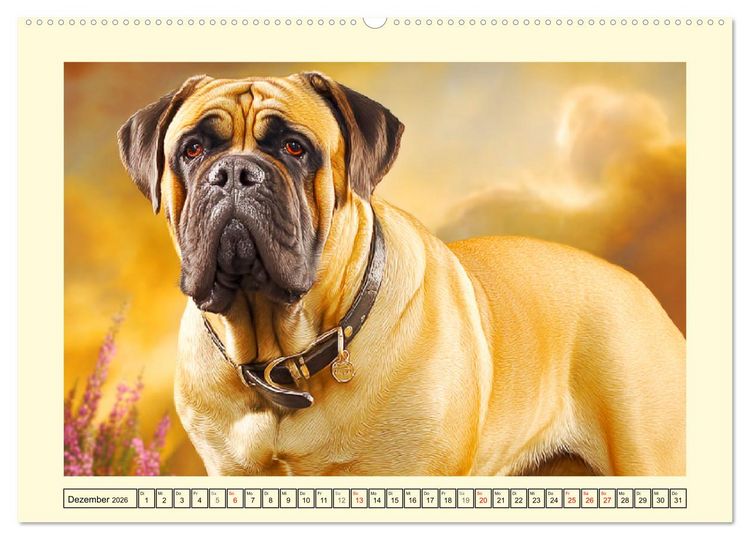 Produktbild: Bullmastiff im Portr&auml;t. Kraftvolle Hunde mit sanftem Wesen (Wandkalender 2026 DIN A2 quer), CALVENDO Monatskalender