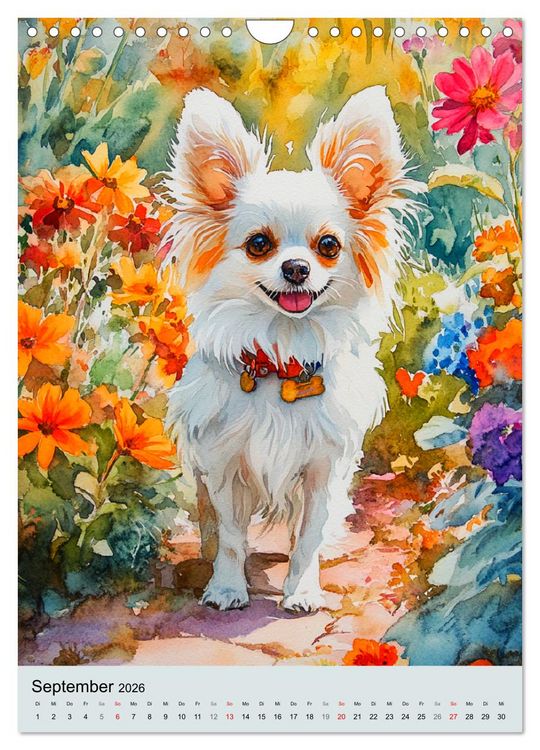 Produktbild: Bezaubernde Hunde. Unsere Freunde im lieblichen Aquarell-Stil (Wandkalender 2026 DIN A4 hoch), CALVENDO Monatskalender