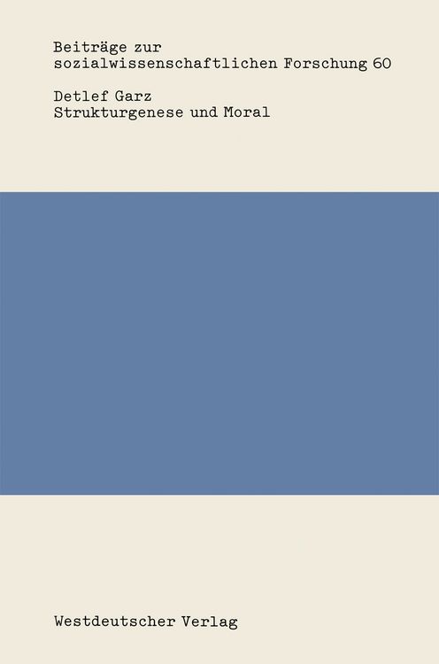 Produktbild: Strukturgenese und Moral