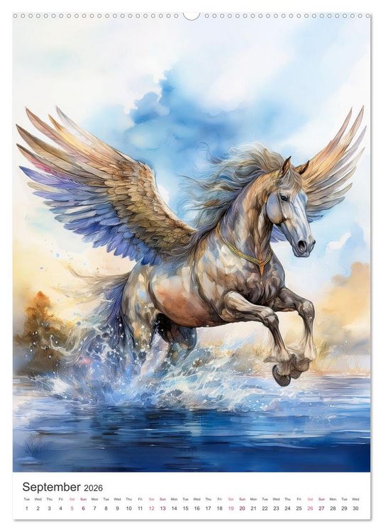 Produktbild: Fantastic horses from myths and legends (High Quality Premium Wall Calendar 2026 DIN A2 portrait),CALVENDO 12 Month Wall Calendar