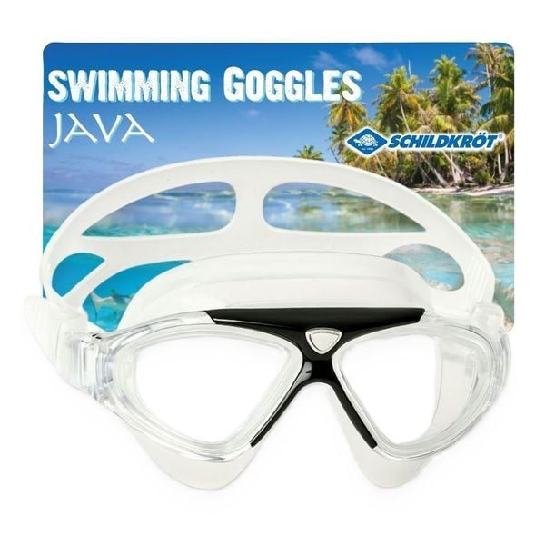 Produktbild: Schwimmbrille JAVA Adult im Carrybag, transp.,black,white