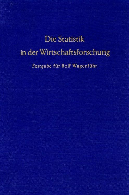 Produktbild: Die Statistik in der Wirtschaftsforschung.