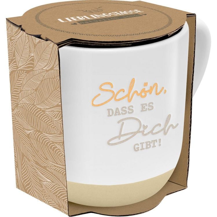 Produktbild: GRUSS & CO Tasse rund graviert, Motiv "Sch&ouml;n, dass es dich gibt"