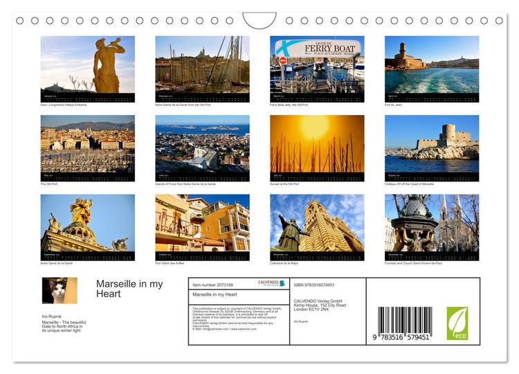 Produktbild: Marseille in my Heart (Wall Calendar 2026 DIN A4 landscape), CALVENDO 12 Month Wall Calendar