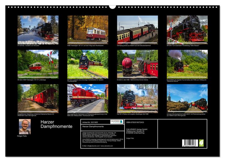 Produktbild: Harzer Dampfmomente (Wandkalender 2026 DIN A2 quer), CALVENDO Monatskalender