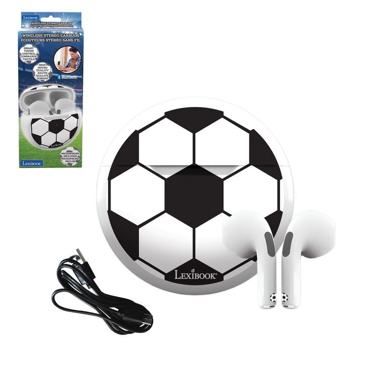 Produktbild: Fu&szlig;ball-Bluetooth-Kopfh&ouml;rer mit Ladecase