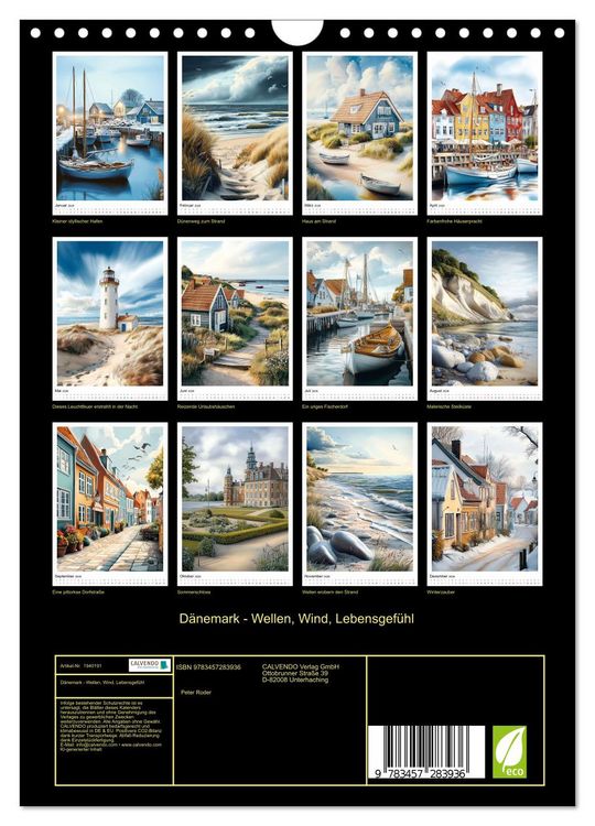Produktbild: D&auml;nemark - Wellen, Wind, Lebensgef&uuml;hl (Wandkalender 2026 DIN A4 hoch), CALVENDO Monatskalender
