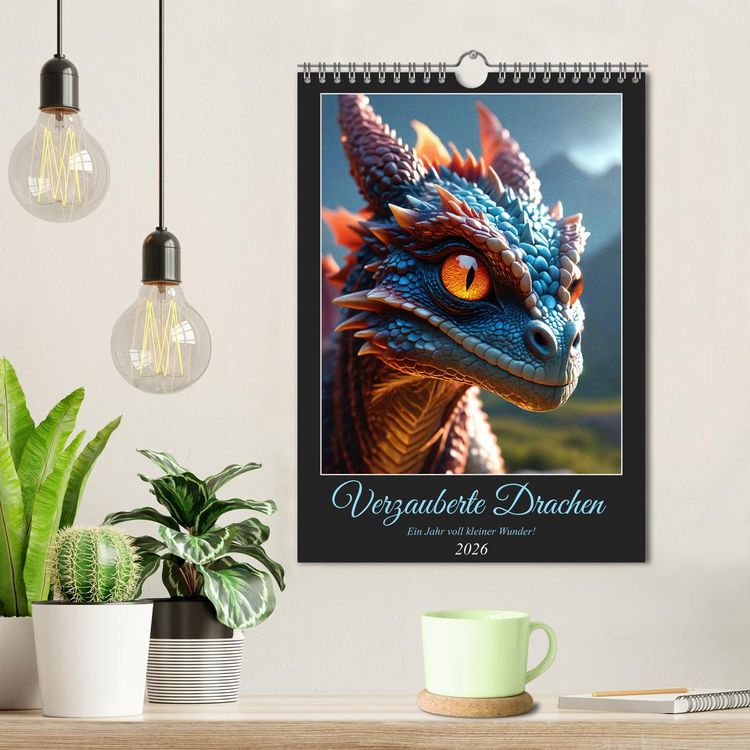 Produktbild: Verzauberte Drachen: Ein Jahr voll kleiner Wunder! (Wandkalender 2026 DIN A4 hoch), CALVENDO Monatskalender