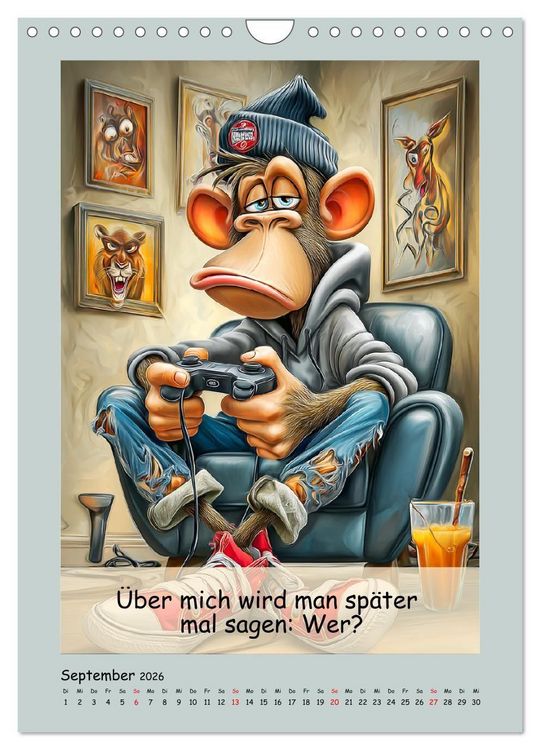 Produktbild: Affengeil. Humor aus dem Gro&szlig;stadtdschungel (Wandkalender 2026 DIN A4 hoch), CALVENDO Monatskalender