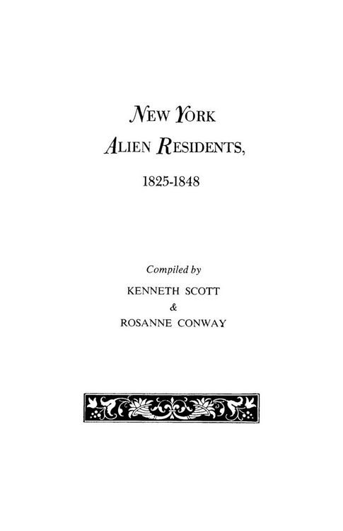 Produktbild: New York Alien Residents, 1825-1848