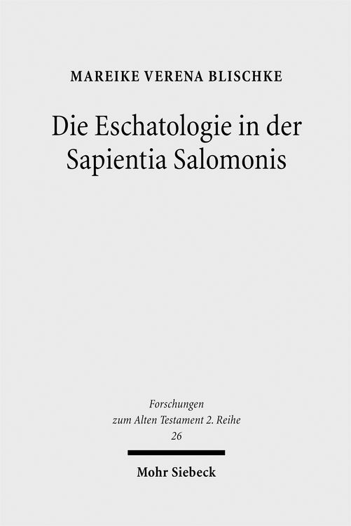 Produktbild: Die Eschatologie in der Sapientia Salomonis