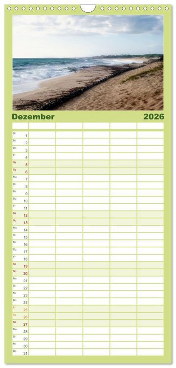 Produktbild: Familienplaner 2026 - Der K&uuml;ste entlang im Salento mit 5 Spalten (Wandkalender, 21 x 45 cm) CALVENDO