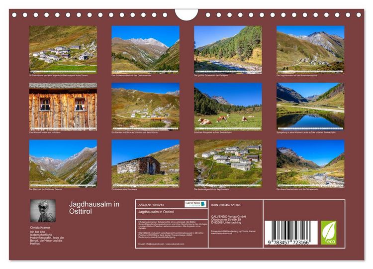 Produktbild: Jagdhausalm in Osttirol (Wandkalender 2026 DIN A4 quer), CALVENDO Monatskalender