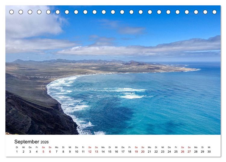 Produktbild: Lanzarote - Insel der spektakul&auml;ren Landschaften (Tischkalender 2026 DIN A5 quer), CALVENDO Monatskalender