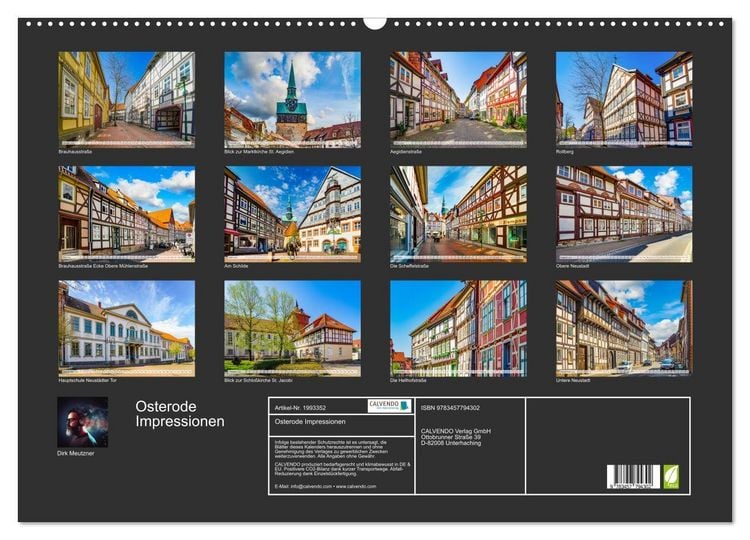 Produktbild: Osterode Impressionen (Wandkalender 2026 DIN A2 quer), CALVENDO Monatskalender