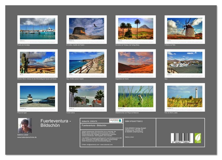 Produktbild: Fuerteventura - Bildsch&ouml;n (hochwertiger Premium Wandkalender 2026 DIN A2 quer), Kunstdruck in Hochglanz