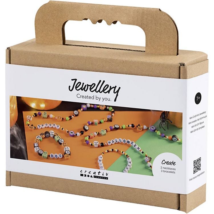 Produktbild: Creativ Company Mini Kreativ Set Schmuck, Halsketten , und Armb&auml;nder, Halloween Farben
