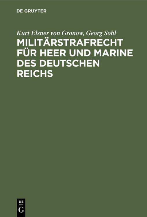 Produktbild: Milit&auml;rstrafrecht f&uuml;r Heer und Marine des Deutschen Reichs