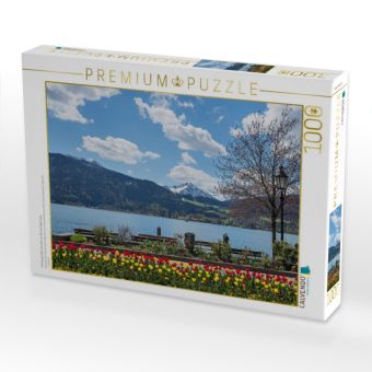 Produktbild: CALVENDO Puzzle Fr&uuml;hlingshaftes Seeufer am Kurort Tegernsee | 1000 Teile Lege-Gr&ouml;&szlig;e 64x48cm Foto-Puzzle f&uuml;r gl&uuml;ckliche Stunden
