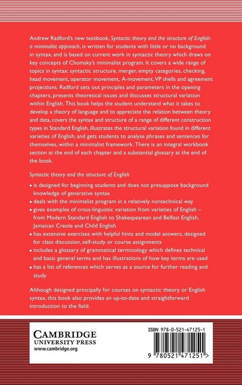 Produktbild: Syntactic Theory and the Structure of English