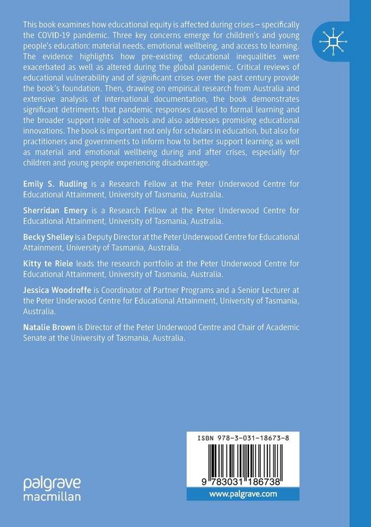 Produktbild: Education and Equity in Times of Crisis
