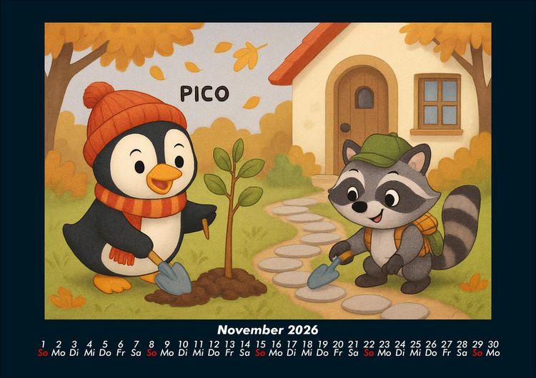 Produktbild: Pico & Rocco bauen ein Haus 2026 Fotokalender DIN A4