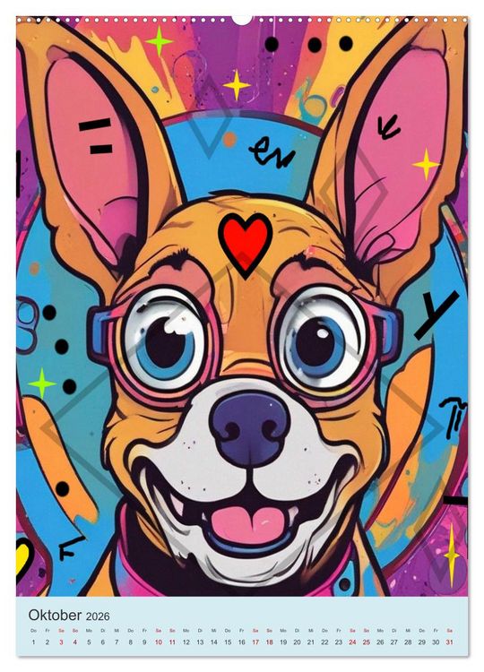 Produktbild: Coole Tiere der Pop Art (hochwertiger Premium Wandkalender 2026 DIN A2 hoch), Kunstdruck in Hochglanz