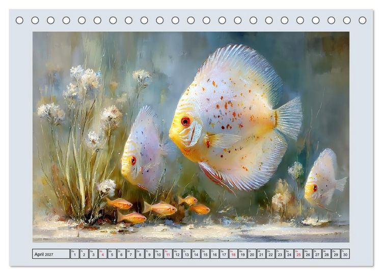 Produktbild: Diskusfische. Buntbarsche im S&uuml;&szlig;wasserbecken (Tischkalender 2027 DIN A5 quer), CALVENDO Monatskalender