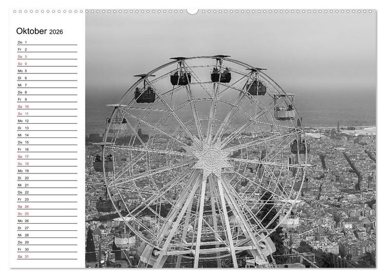 Produktbild: Barcelona Schwarz / Wei&szlig; Impressionen (hochwertiger Premium Wandkalender 2026 DIN A2 quer), Kunstdruck in Hochglanz