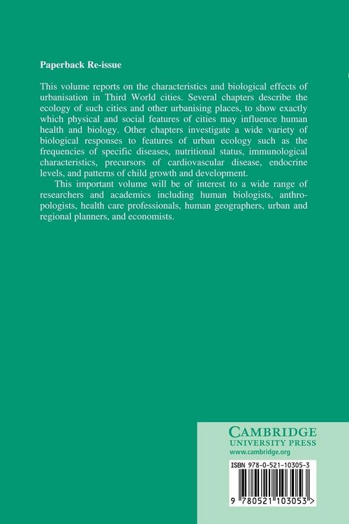 Produktbild: Urban Ecology and Health in the Third World