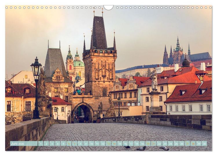 Produktbild: Die Karlsbr&uuml;cke in Prag (Wandkalender 2026 DIN A3 quer), CALVENDO Monatskalender