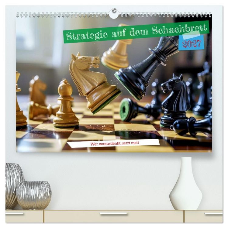 Produktbild: Strategie auf dem Schachbrett (hochwertiger Premium Wandkalender 2027 DIN A2 quer), Kunstdruck in Hochglanz