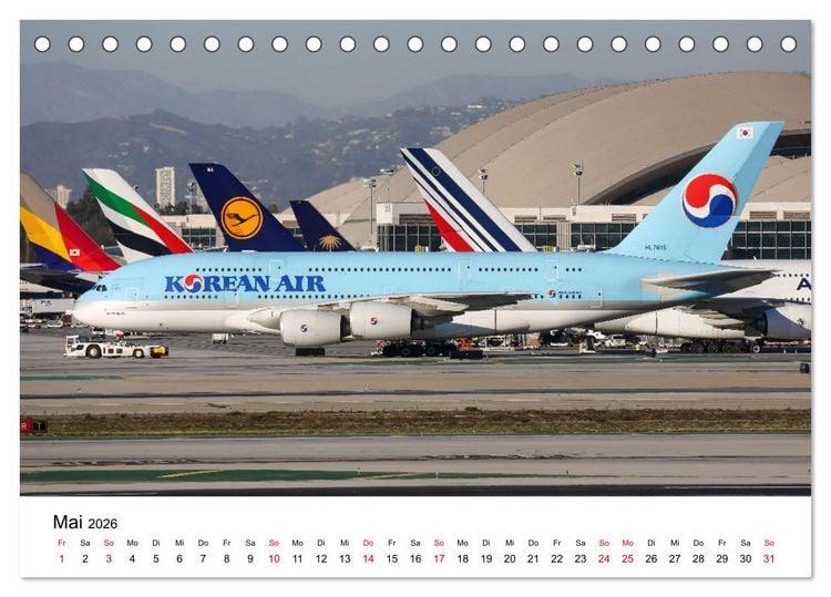 Produktbild: Airbus A380 Superjumbo 2026 (Tischkalender 2026 DIN A5 quer), CALVENDO Monatskalender