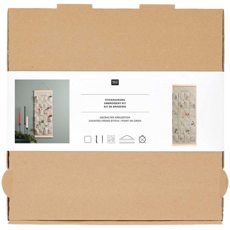 Produktbild: Stickpackung Gez&auml;hlter Kreuzstich, Adventskalender mit Tasch