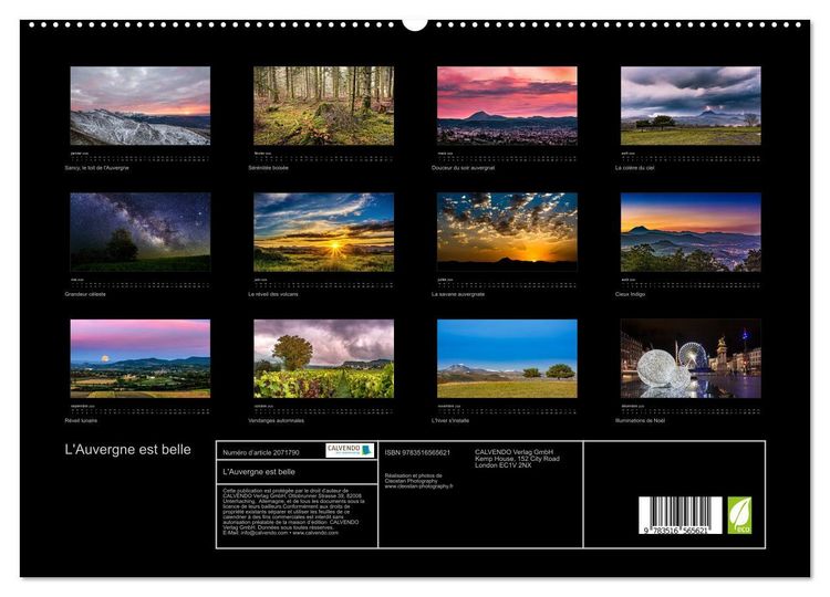 Produktbild: L'Auvergne est belle (Calendrier mural 2026 DIN A2 vertical) calendrier de bureau