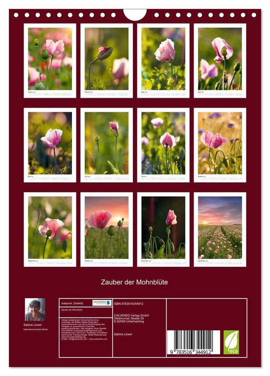 Produktbild: Zauber der Mohnbl&uuml;te (Wandkalender 2026 DIN A4 hoch), CALVENDO Monatskalender