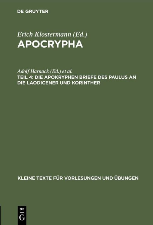 Produktbild: Die apokryphen Briefe des Paulus an die Laodicener und Korinther