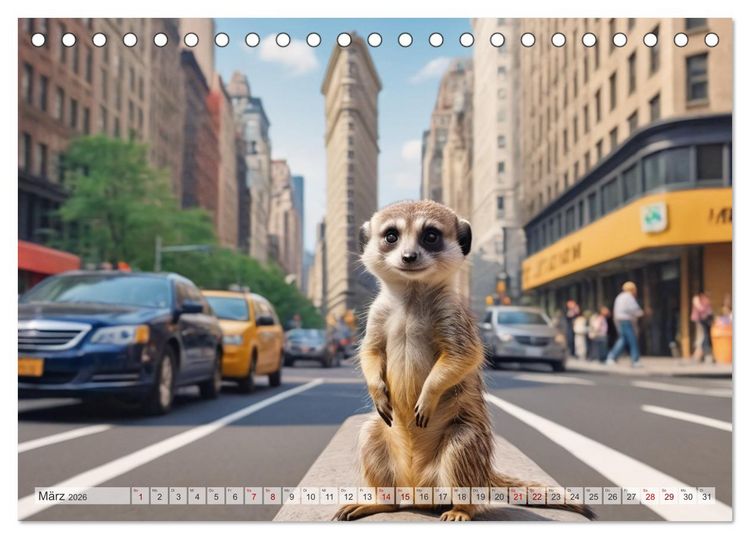 Produktbild: Erdm&auml;nnchen in New York City (Tischkalender 2026 DIN A5 quer), CALVENDO Monatskalender